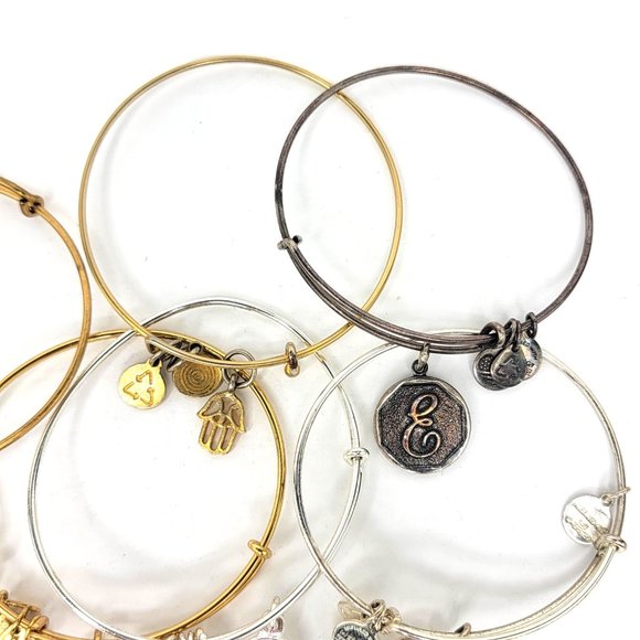 Alex and Ani Lot of 11 Charm Bangles 925 Silver - Picture 5 of 6